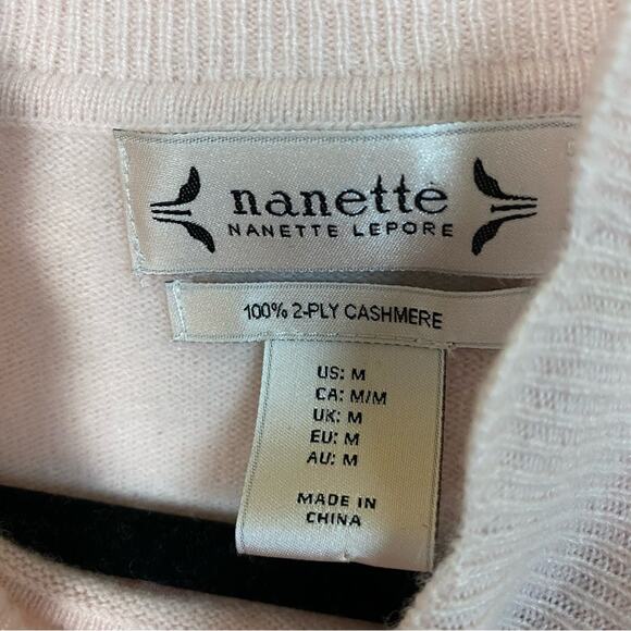 Nanette Lepore 100% 2 Ply Cashmere Pink Pullover Sweater Size Medium - Picture 3 of 5